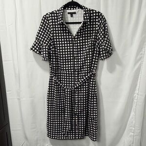Banana Republic Black and White Checkered Mini Dress